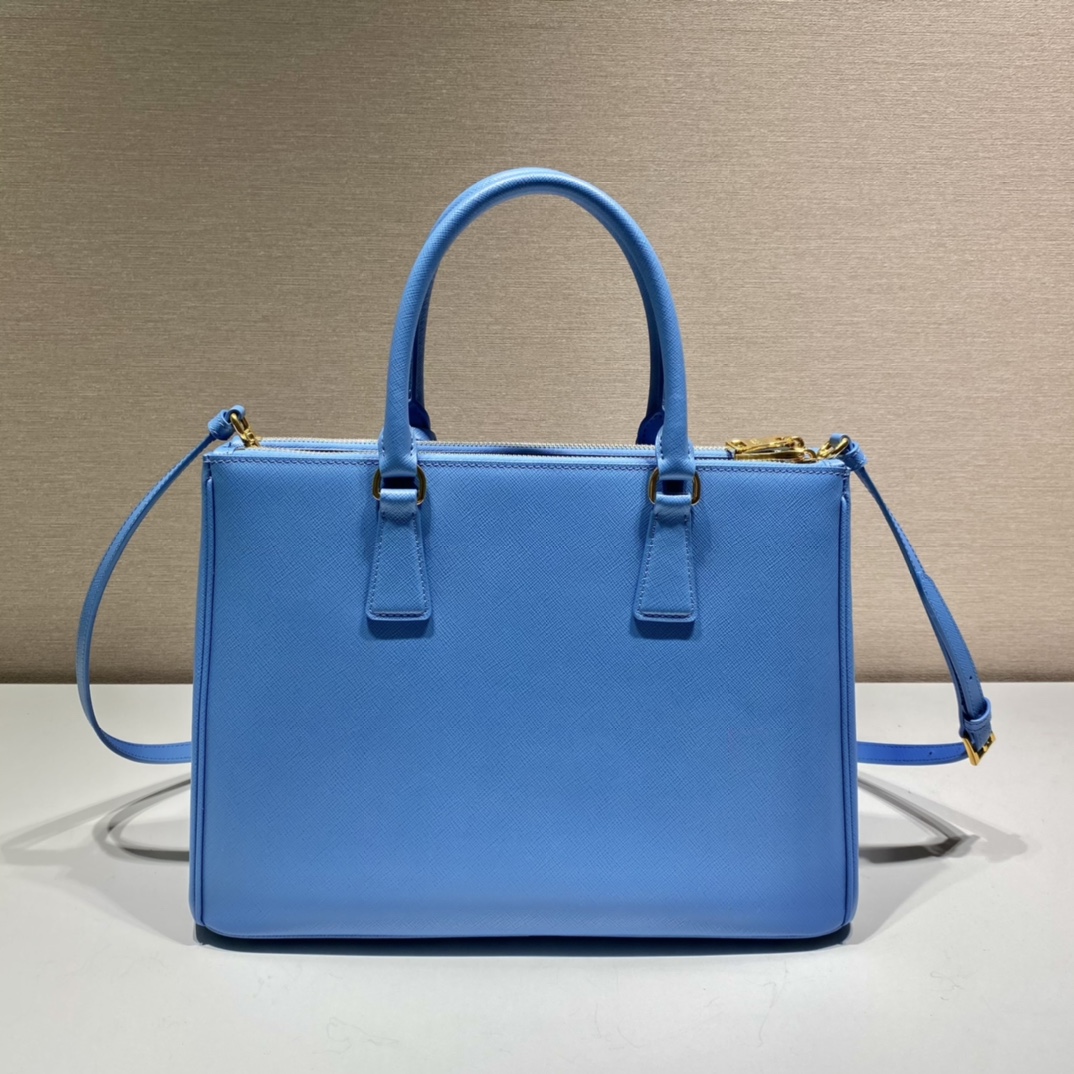 Prada Large Galleria Saffiano Leather Bag Tote Shoulder Bag Blue 1BA274